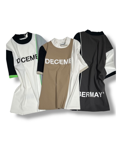 tシャツ Bi-color logo mock neck half sleeve shirt レディース_4