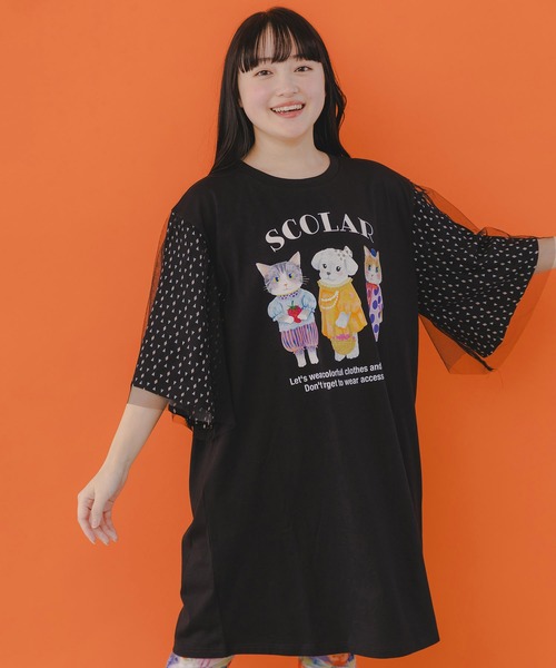 スカラー ScoLar キングネコちゃん チュニック 新品 猫 ネコ Tシャツ 楽天市場】スカラー scolar（チュニック｜レディース
