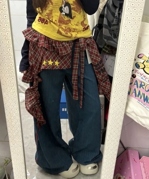 七色巻きスカート 倉寶兒屋シリーズ】☆チャイナ風スカート☆ 巻きスカート サテン