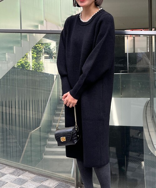 NOLLEY'S（ノーリーズ） ニットワンピース 36 ブラック レディース