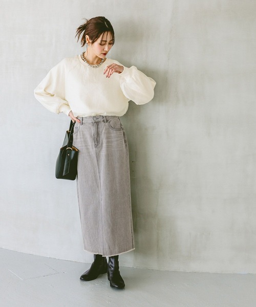 「GLOBAL WORK」 スウェットカットソー MEDIUM アイボリー レディース_画像2