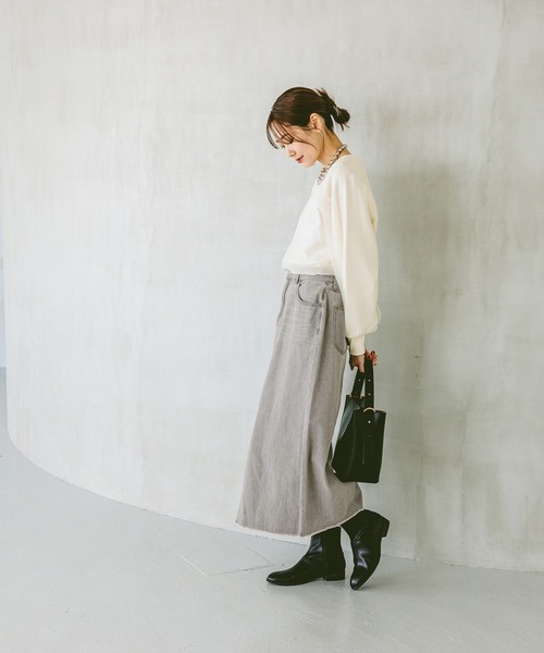 「GLOBAL WORK」 スウェットカットソー MEDIUM アイボリー レディース_画像3