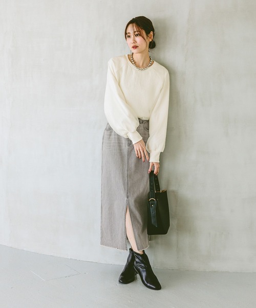 「GLOBAL WORK」 スウェットカットソー MEDIUM アイボリー レディース_画像4