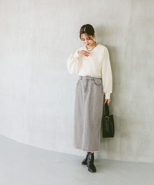 「GLOBAL WORK」 スウェットカットソー MEDIUM アイボリー レディース_画像5