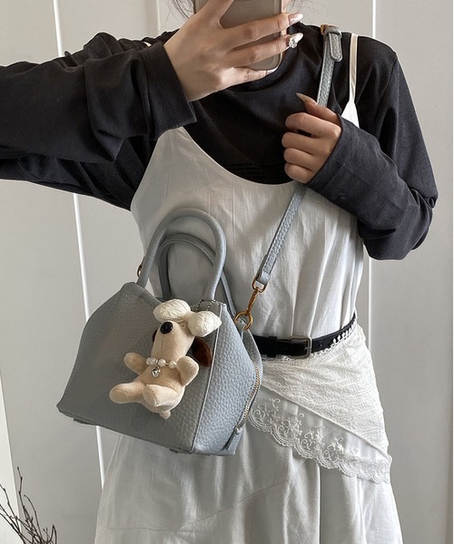 percheグレー かごバッグ タッセル付き LA VORAGINE（ラ ヴォラジネ） かごバッグ カゴバッグ 持ち手付き
