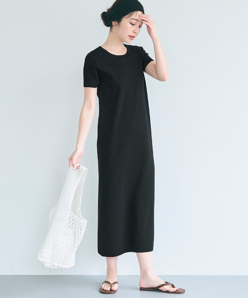 coca（コカ） ワンピース 夏 半袖 ニットロングワンピース : ZOZOTOWN