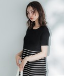 ワンピース 夏 半袖 ニットロングワンピースの詳細画像4