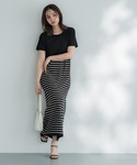 ワンピース 夏 半袖 ニットロングワンピースの詳細画像5