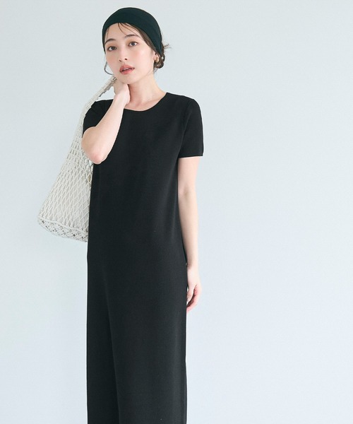coca（コカ） ワンピース 夏 半袖 ニットロングワンピース : ZOZOTOWN