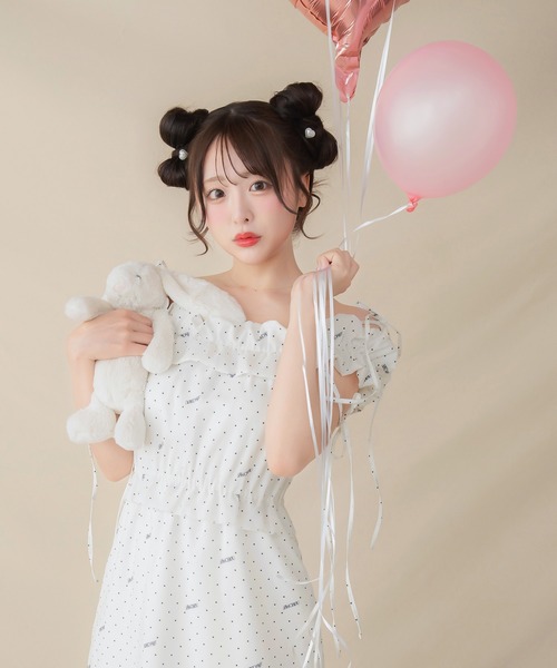 PriCHOU ワンピース Off-Shoulder Long One Piece/オフショルロング