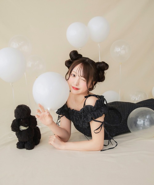 PriCHOU ワンピース Off-Shoulder Long One Piece/オフショルロング