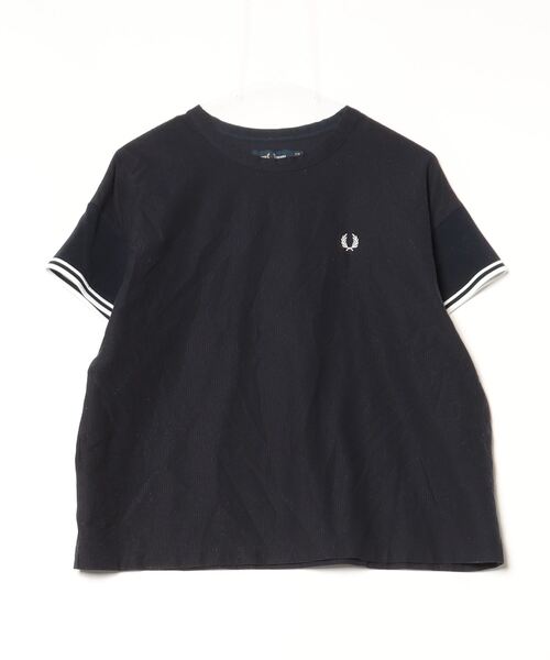 「FRED PERRY」 半袖カットソー 10 ネイビー レディース