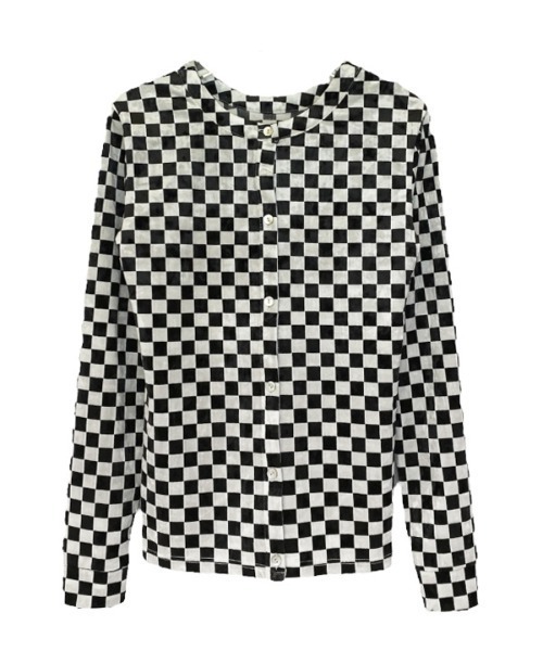 カーディガン block check cardigan レディース