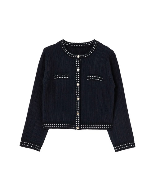 Her lip to 【UVニットドレスカーディガン】ネイビー　Mサイズ UV Knit Dress Cardigan（カーディガン/ボレロ）｜Her lip to