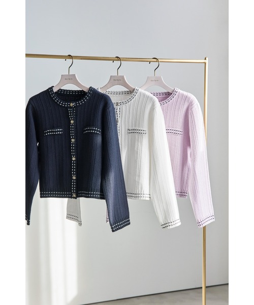 Her lip to 【UVニットドレスカーディガン】ネイビー　Mサイズ UV Knit Dress Cardigan（カーディガン/ボレロ）｜Her lip to