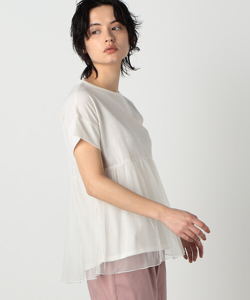 「COMME CA ISM」 半袖カットソー MEDIUM ブラウン レディース
