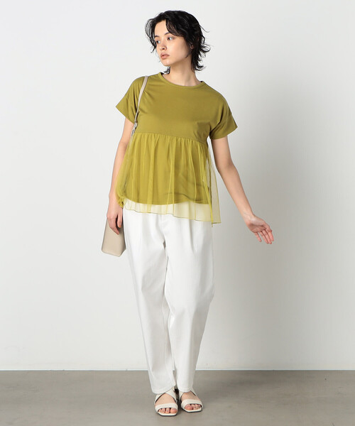 「COMME CA ISM」 半袖カットソー MEDIUM ブラウン レディース