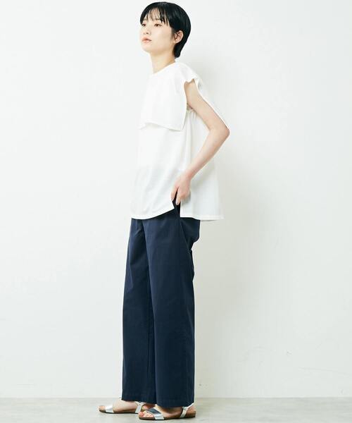 「MELROSE claire」 ノースリーブトップス FREE ネイビー レディース_画像3