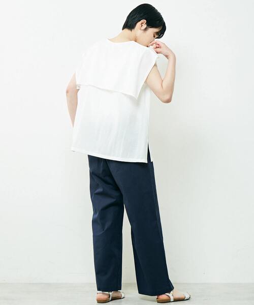 「MELROSE claire」 ノースリーブトップス FREE ネイビー レディース_画像5