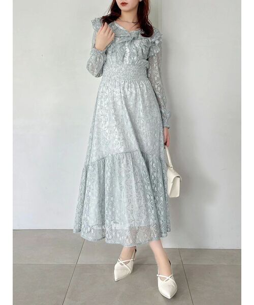 dazzlin（ダズリン） ワンピース バックリボンレースフリルワンピース