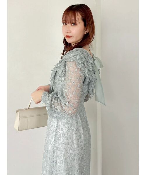 dazzlin（ダズリン） ワンピース バックリボンレースフリルワンピース