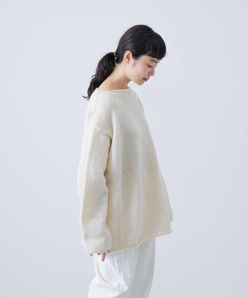 新品タグ付き　かぐれ　『2サイズ展開』ペルーボートネックニットM かぐれ ニット セーター 「2サイズ展開」ペルーボートネックニット