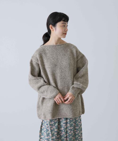 かぐれ ニット セーター 「2サイズ展開」ペルーボートネックニット かぐれ ニット セーター 「2サイズ展開」ペルーボートネックニット