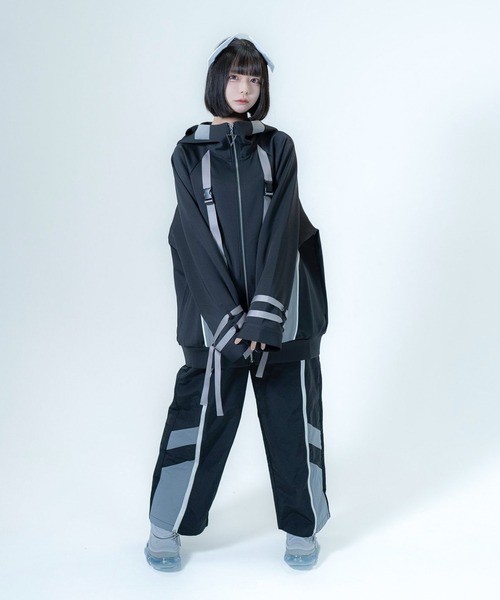 Re：CRYPT（リクリプト） ワイドパンツ パンツ メッシュ切替ライン