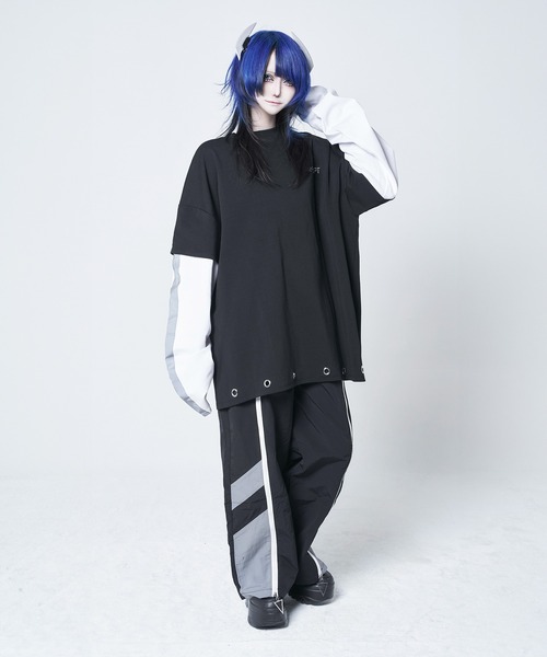 Re：CRYPT（リクリプト） ワイドパンツ パンツ メッシュ切替ライン