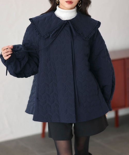 ルイルエブティック　スタンドカラー　ショートコート　黒　新品・未使用　S RUIRUE BOUTIQUE（ルイルエブティック） コート アウター 襟付き 中綿