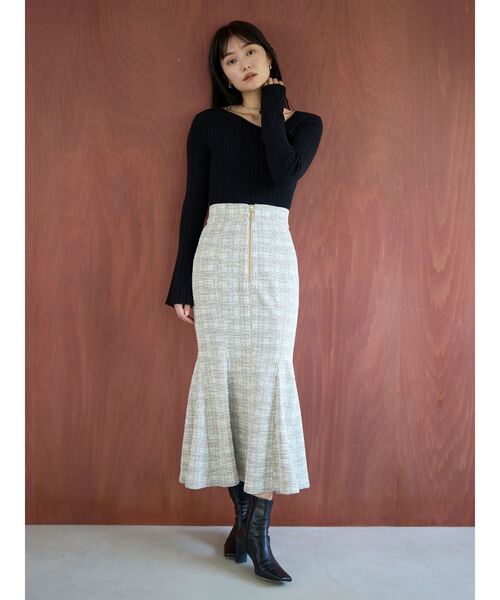 LAGUNAMOON（ラグナムーン） スカート カットツイードフロントZIP