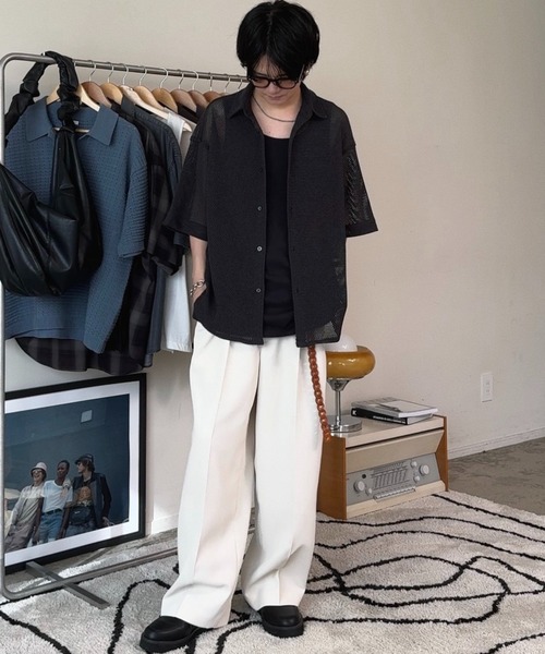 「WYM LIDNM」 半袖シャツ L グレー メンズ_画像8