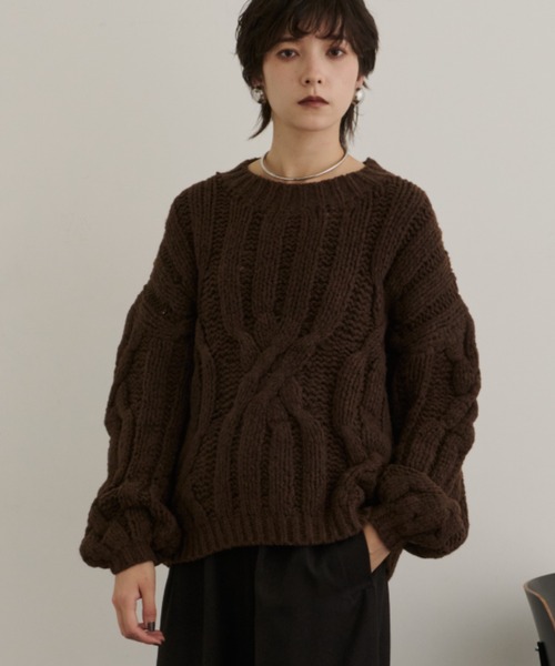 DFFUR. ニット セーター バルキーケーブルニットプルオーバー