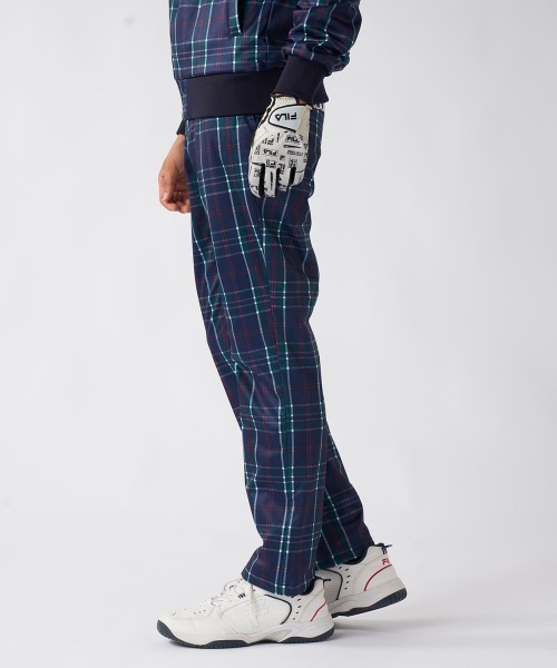 【未使用】FILA GOLF　メンズ　中綿 チェック ゴルフパンツ　L　ネイビー FILA GOLF パンツ 「FILA GOLF:フィラゴルフ」チェック柄ボンディング