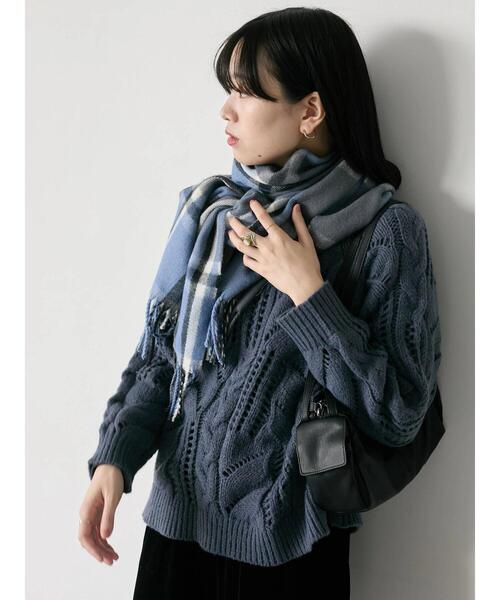 Samansa Mos2 blue（サマンサモスモスブルー） ストール マフラー