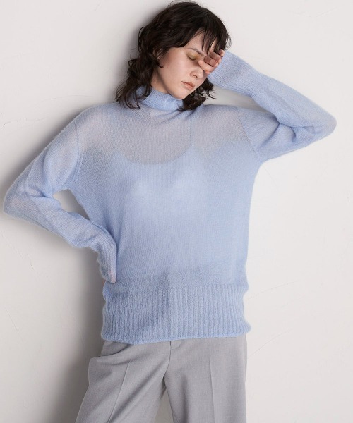 「la.f…」 長袖ニット 9号 ブルー レディース_画像9