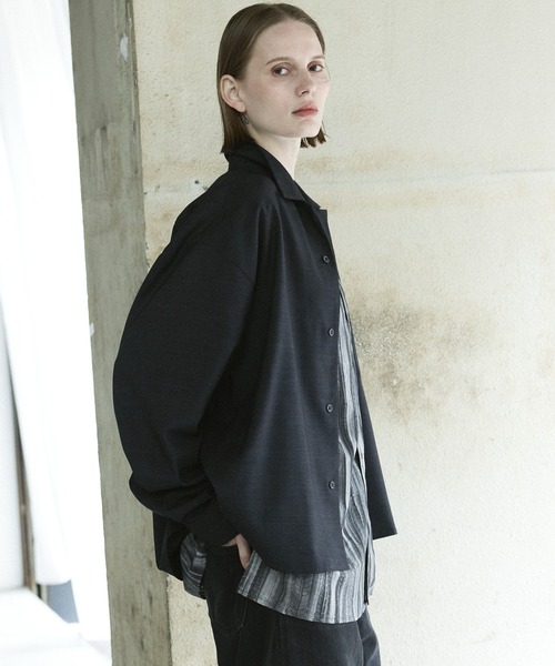 remer シャツ ルーズベーシッククロップドシャツ「shadow glen check