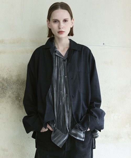 remer シャツ ルーズベーシッククロップドシャツ「shadow glen check
