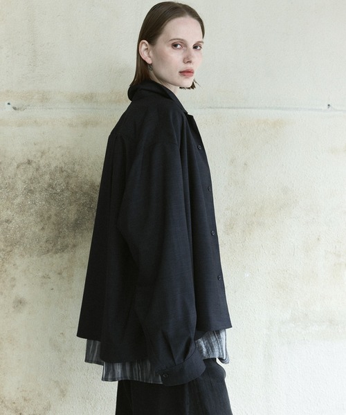 remer シャツ ルーズベーシッククロップドシャツ「shadow glen check 