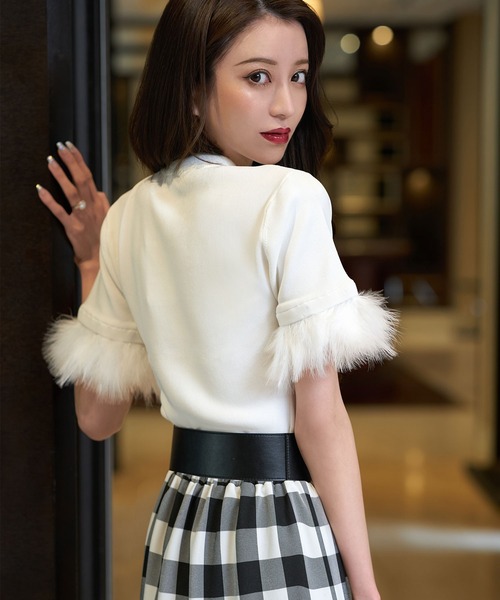 「emiriawiz」 半袖ニット FREE グレー レディース_画像3