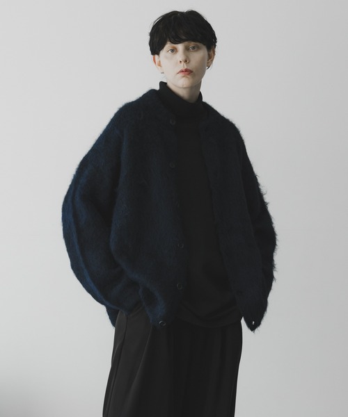 「remer」 ニットカーディガン LARGE ダークブルー メンズ_画像2