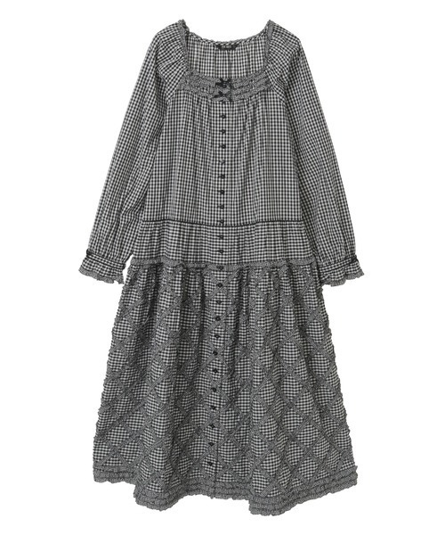 PINK HOUSE（ピンクハウス） ワンピース ギンガムチェックミディ