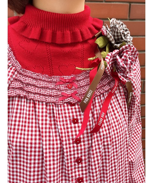 PINK HOUSE（ピンクハウス） ワンピース ギンガムチェックミディ