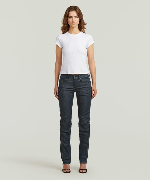 ジーンズ デニム デニムパンツ Dartt Zip Slim Jeans/立体裁断ジップディテールスリムジーンズ レディースの画像