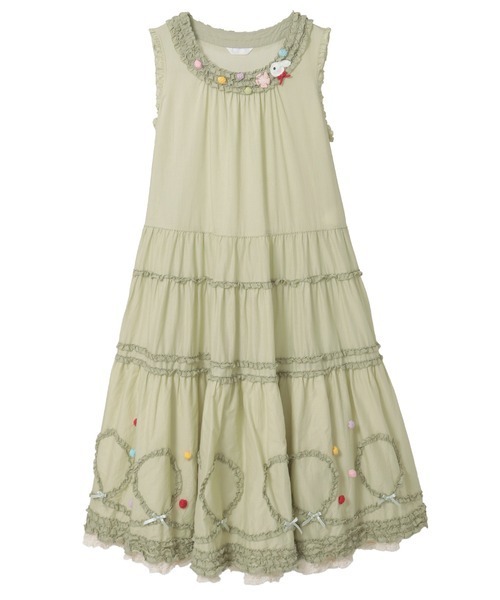 PINK HOUSE（ピンクハウス） ワンピース カラフルポップルフリル使い