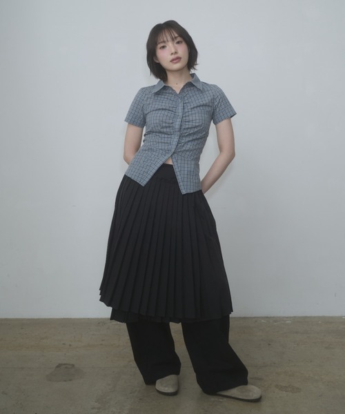 ★PLEATS PLEASE★　パフェ柄ラップスカート FEKETE（フェケテ） スカート wrapping pleated skirt / ラッピング