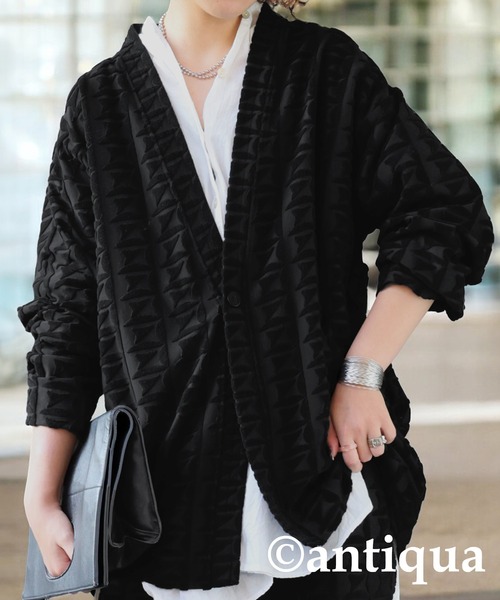 antiqua（アンティカ） ノーカラージャケット ONESIZE ブラック