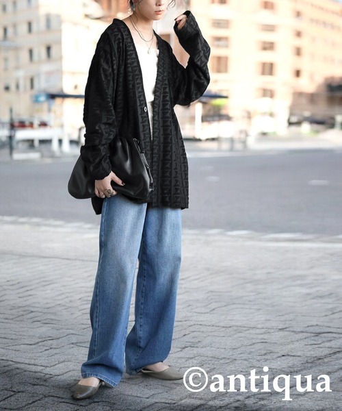 antiqua（アンティカ） ノーカラージャケット ONESIZE ブラック