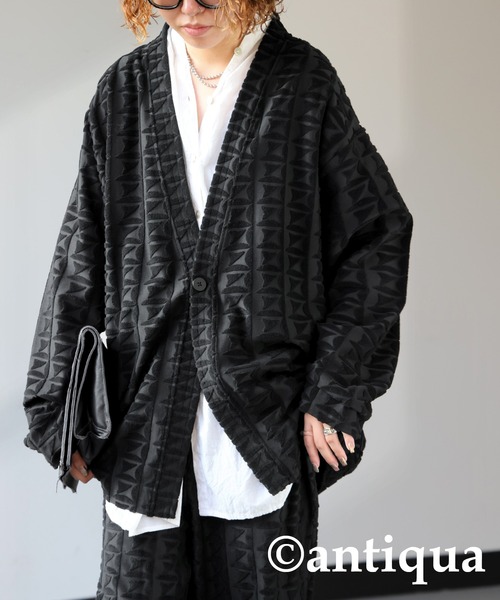 antiqua（アンティカ） ノーカラージャケット ONESIZE ブラック