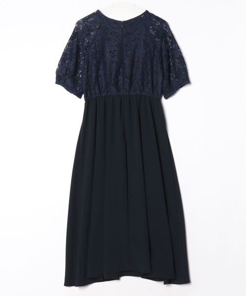 「AIMER」 レース半袖ワンピース L ネイビー レディース_画像2
